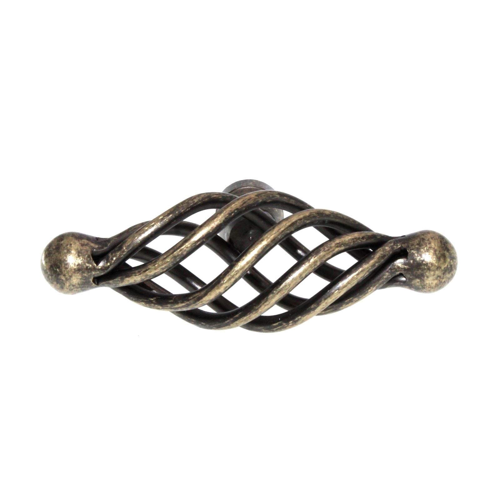Hafele 2 5/8" Birdcage Cabinet Knob Antique Brass 125.33.801