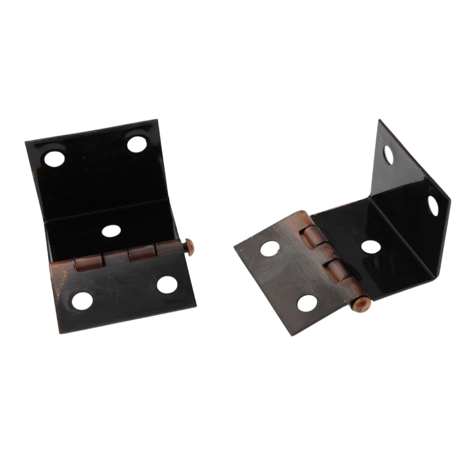 Pair of Satin Antique Copper Full 3/4" Inset Wrap Around Hinges Loose Pin 155-08