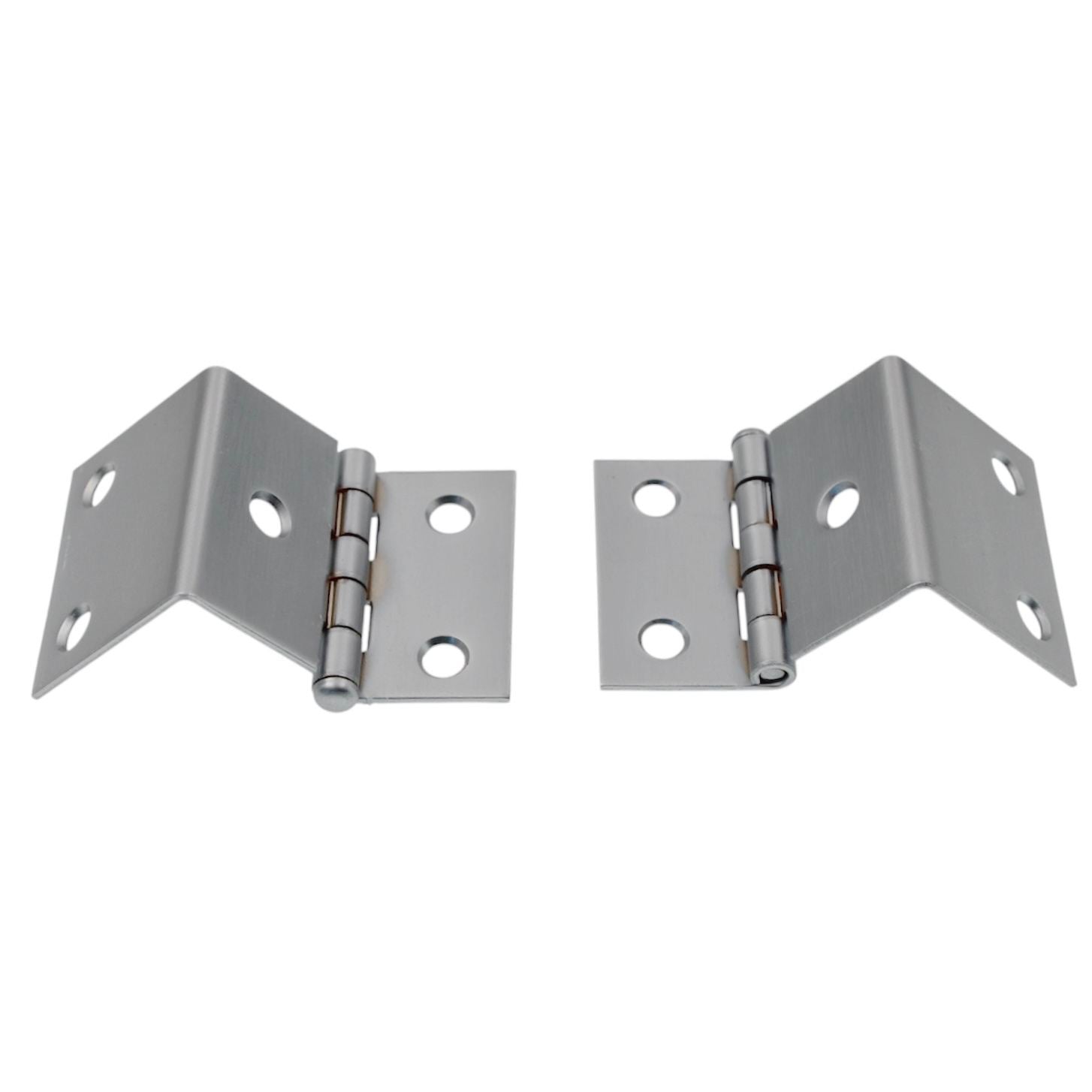 Pair of Satin Chrome Full 3/4" Inset Wrap Around Hinges Loose Pin 155-27