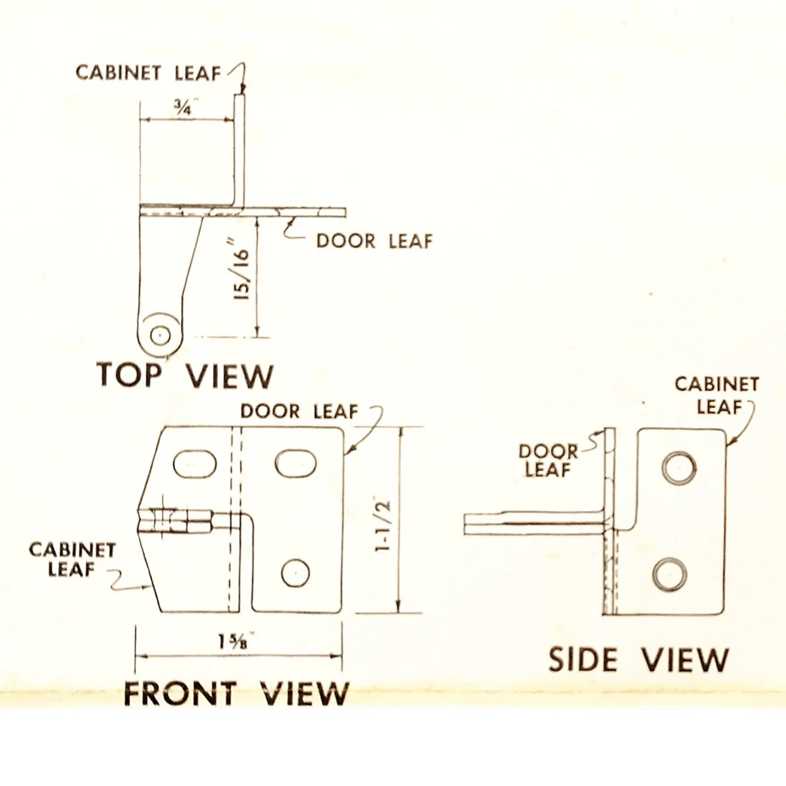 Pair of Jaybee Mfg Pivot Pin Overlay Cabinet Hinges 3/4" Frame Chrome 236-22