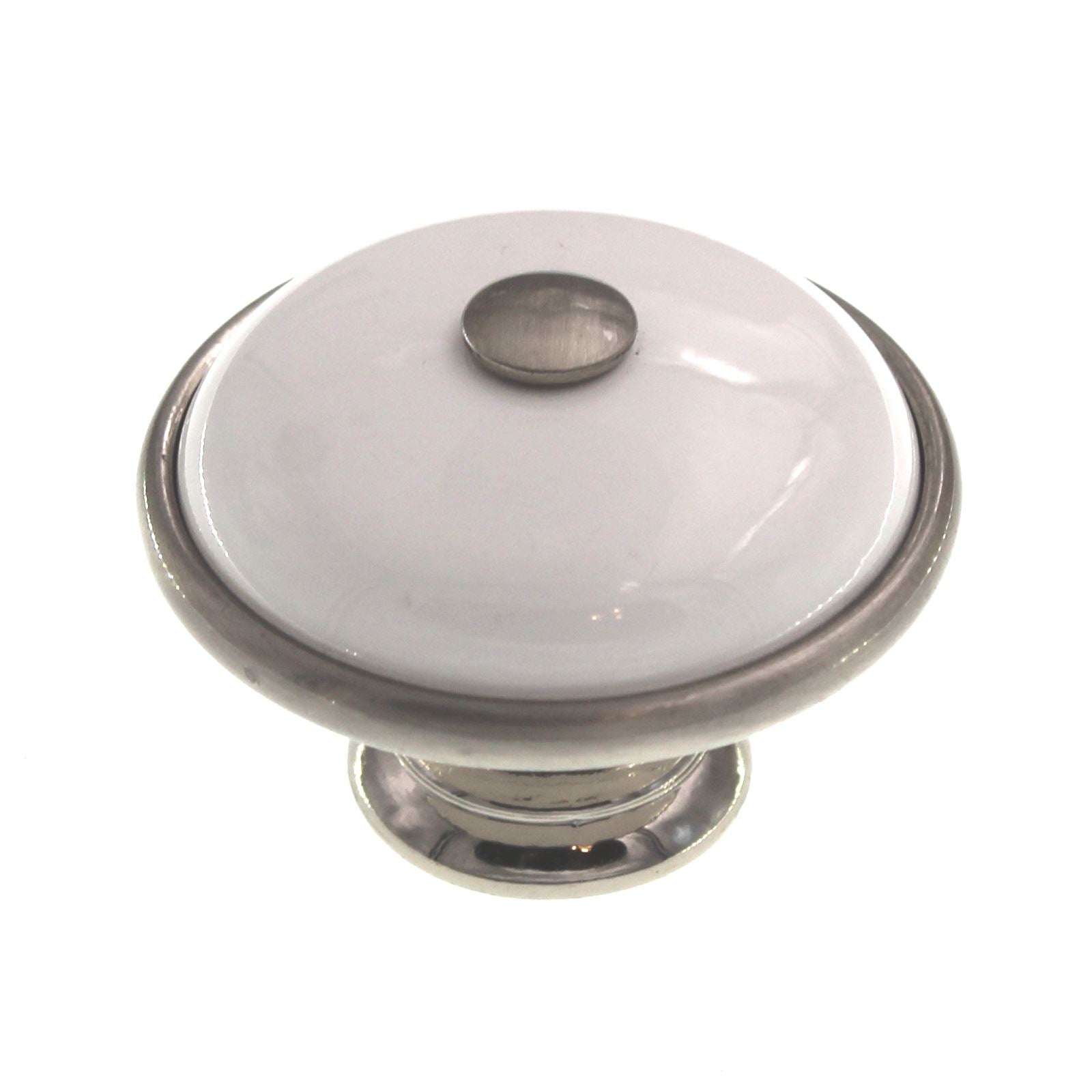 Cliffside Ceramic 1 1/2" Button Cabinet Knob White 23803-A