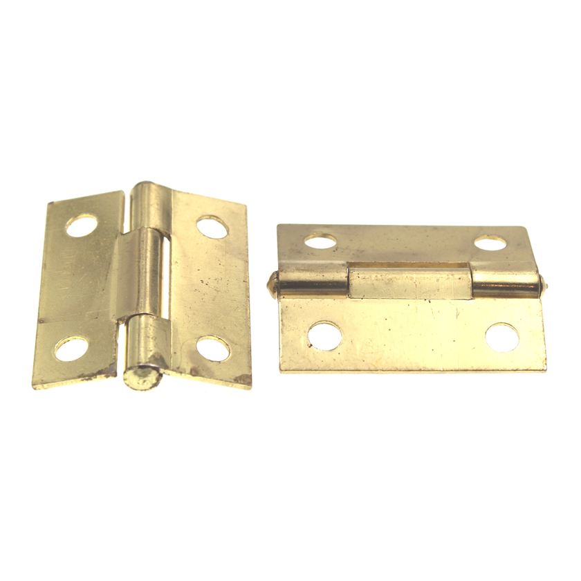 Pair Ultra Narrow Butt Hinges 1 1/2" x 1 1/4" Polished Brass 35090