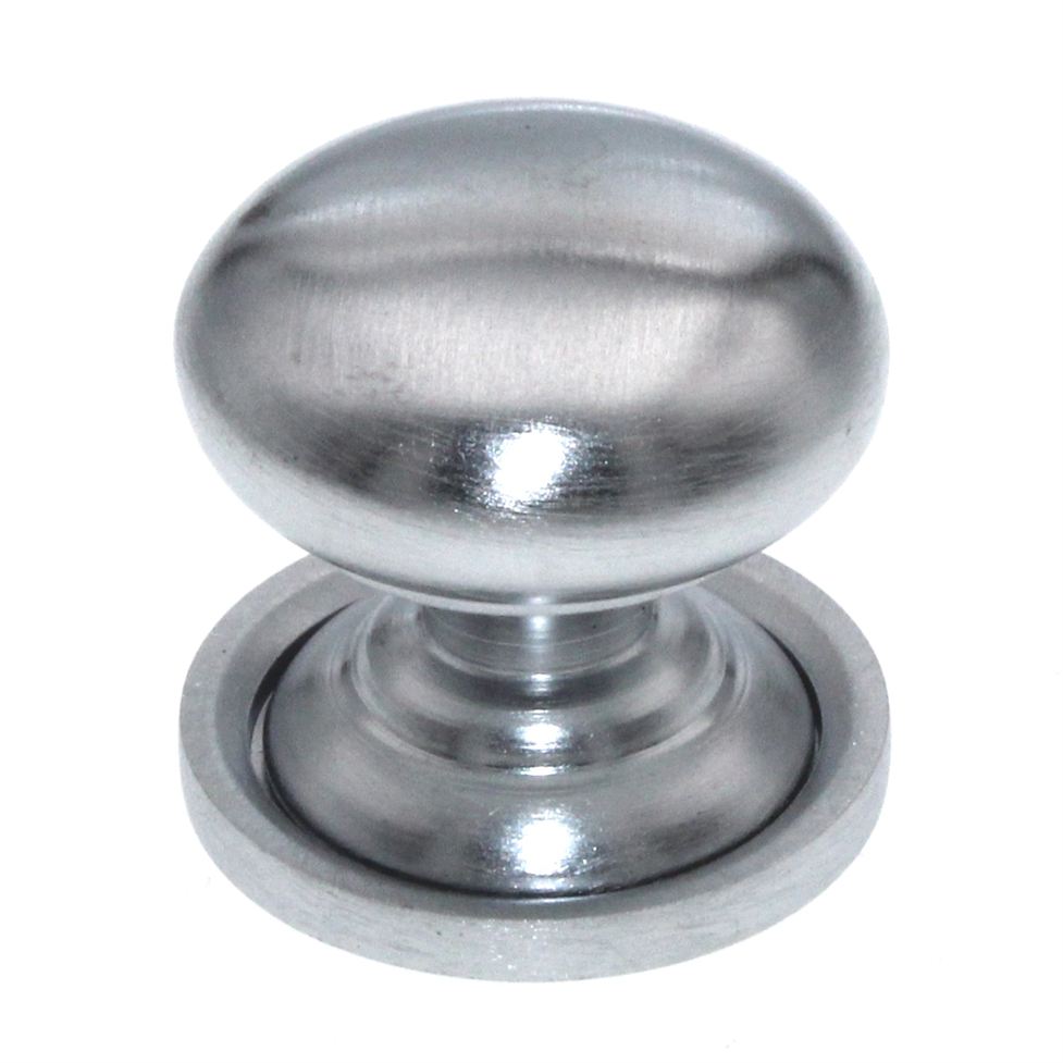 Ultra Designer's Edge Satin Chrome 1 1/4" Knob with 1 1/4" Round Backplate 41654R1