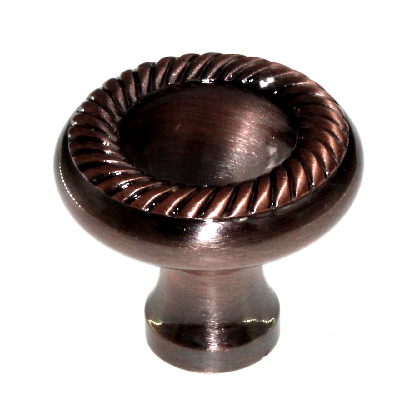 Berenson Newport Solid Brass 1 1/4" Rope Knob Brushed Antique Copper 4996-3BAC-P