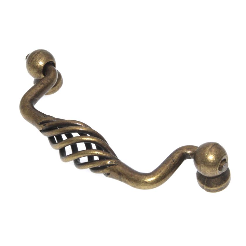 Ultra Hardware Designer's Edge Bail Pull 4" Ctr Antique Brass 59722