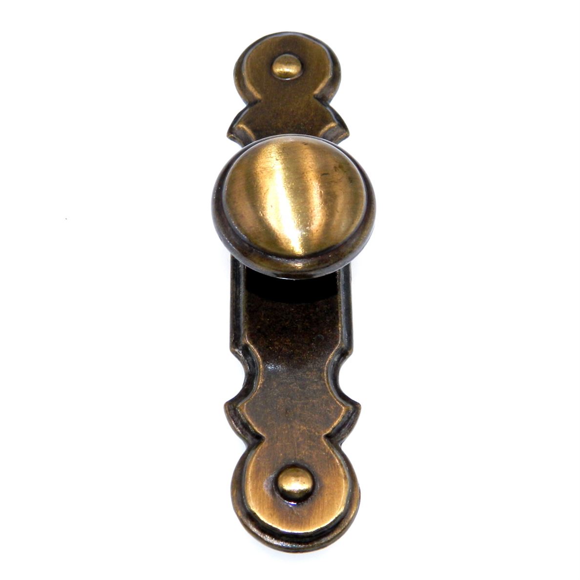 National Lock Company 6211-4A - Pomo para muebles de latón de 1 1/8" con placa trasera de 4 3/8"