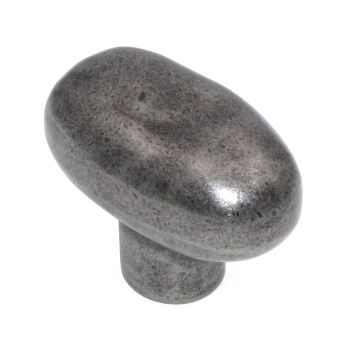 Atlas Homewares 1 11/16" Distressed Oval Cabinet Stone Knob Pewter 332-P