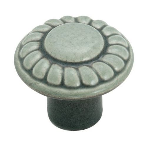 Amerock BP1321-DG Pomo para gabinete, color verde envejecido, 1 3/8", cerámica lavada