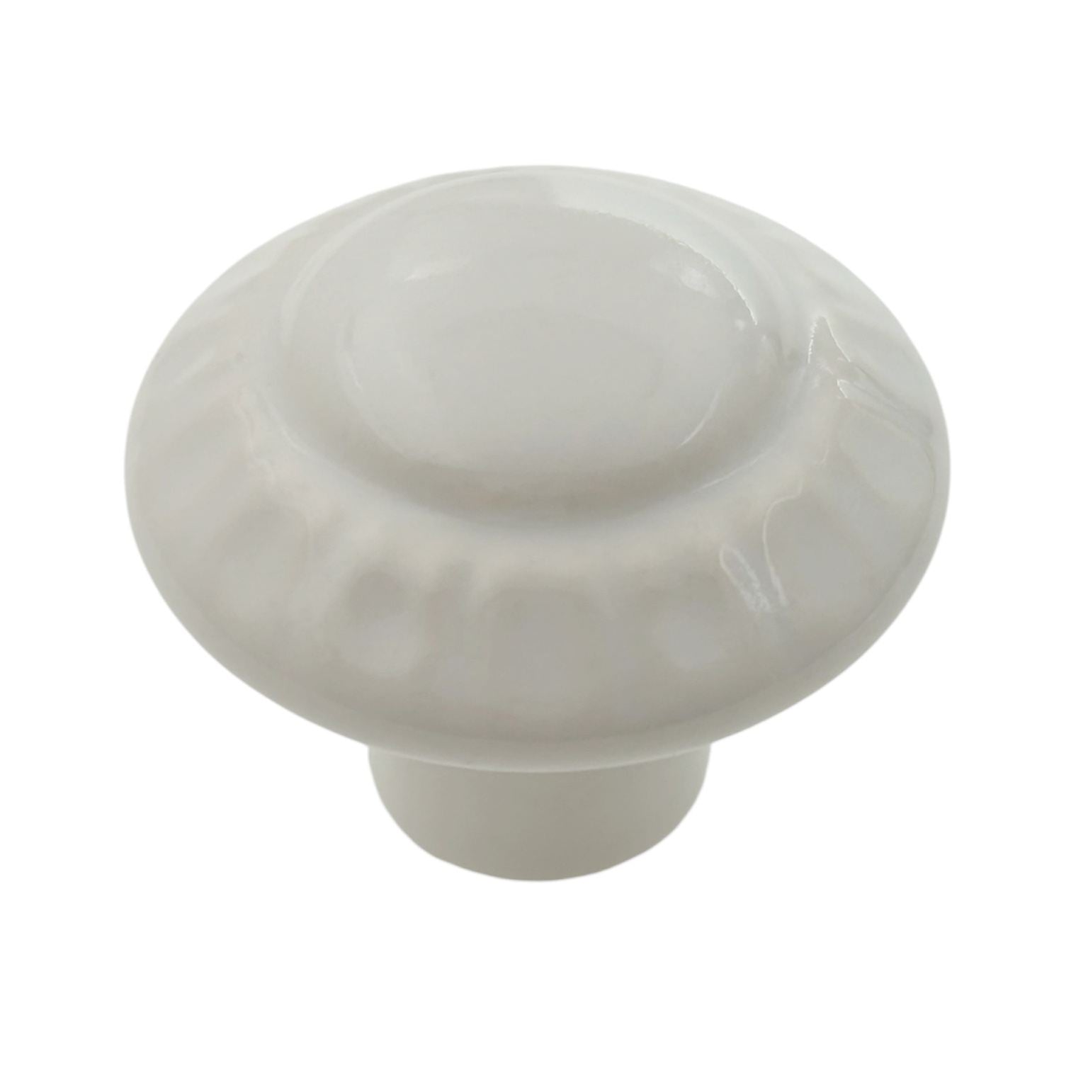 Amerock BP1322-W White Colour Washed Ceramic 1 3/8" Mushroom Cabinet Knobs