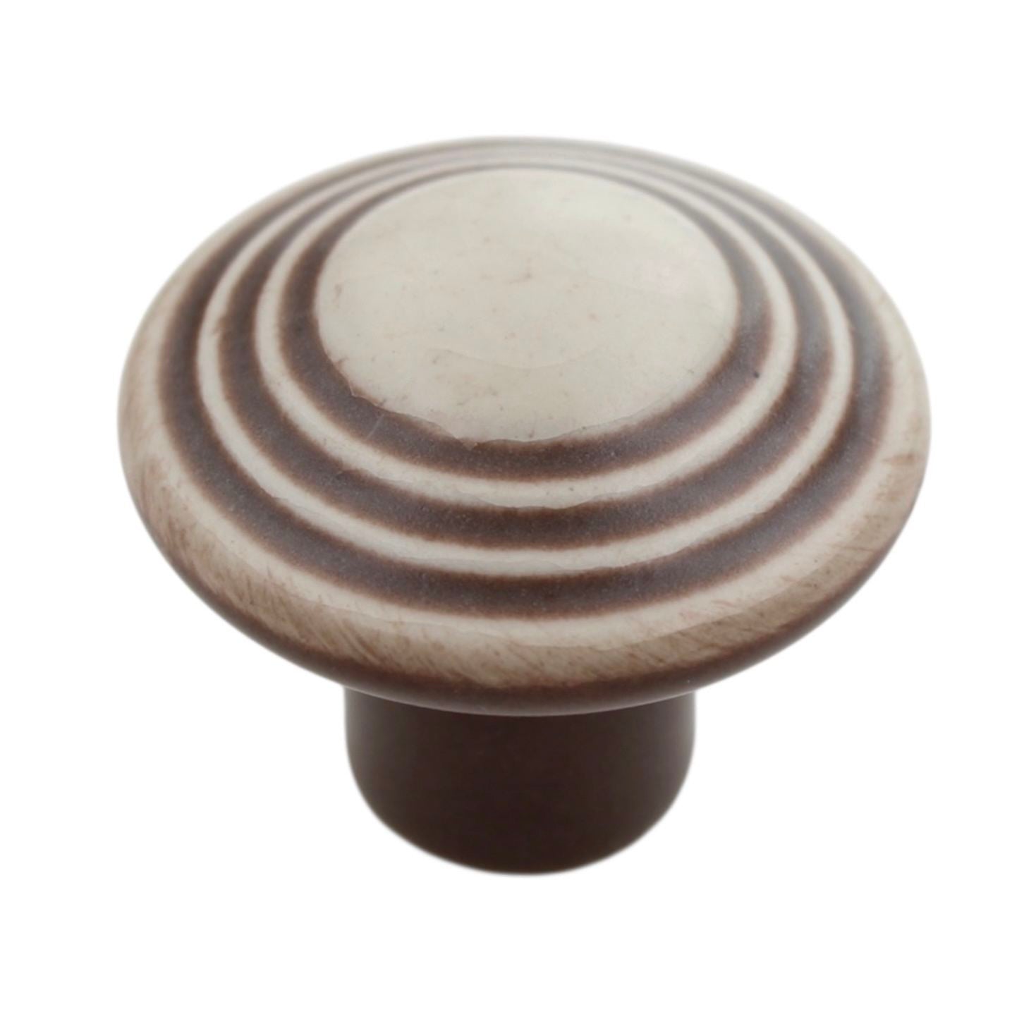 Amerock Ceramic 1 3/8" Ringed Cabinet Knob Distressed Cream BP1325-DW