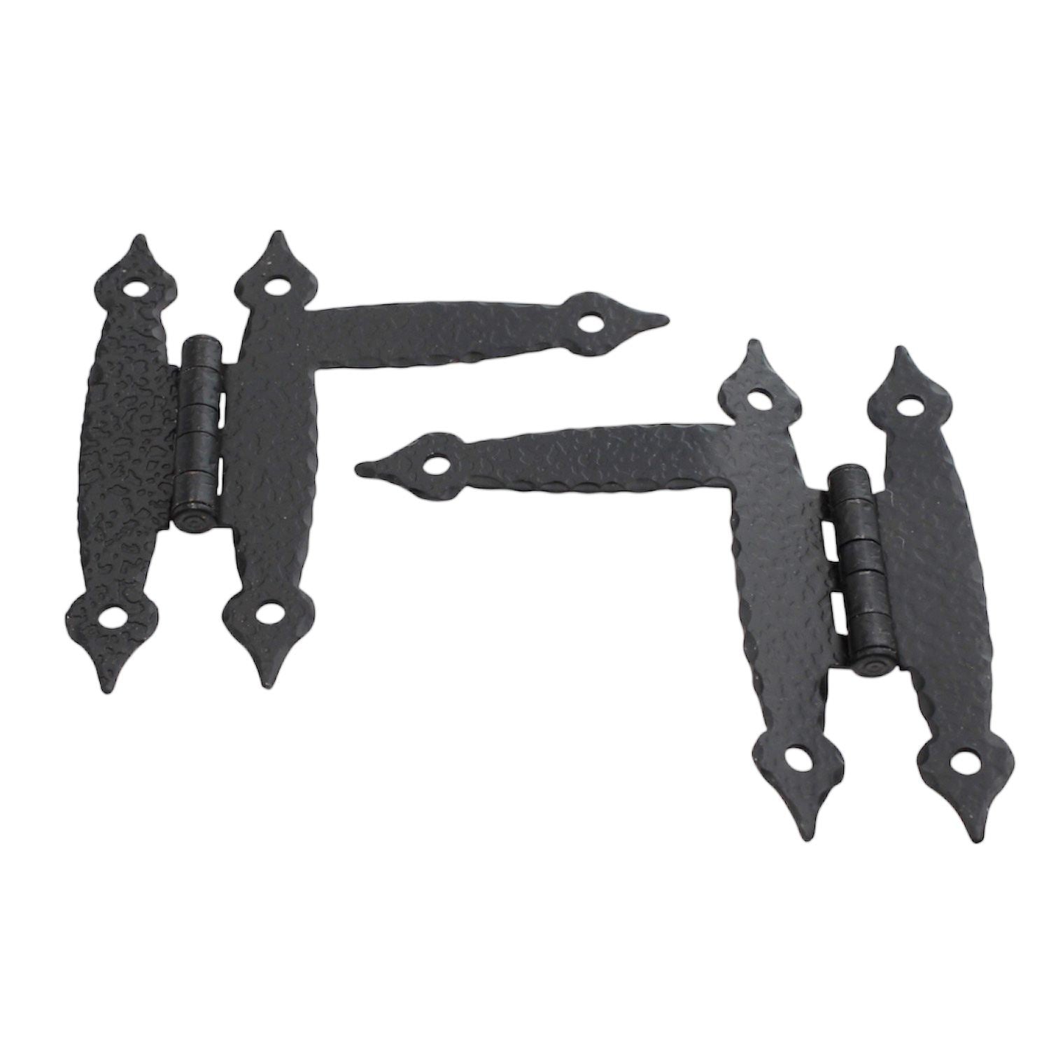 Pair of Amerock Hammered, Spade Tip Colonial Black Flush "HL" Hinges BP1618-CB