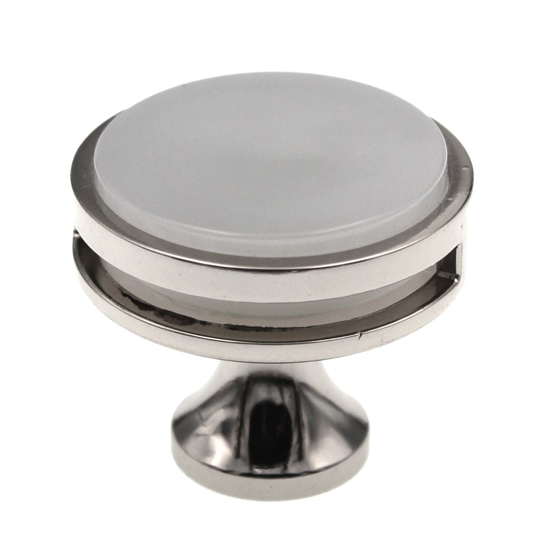Amerock Oberon 1 3/8" Round Cabinet Knob Polished Nickel Frosted BP36608PNFA