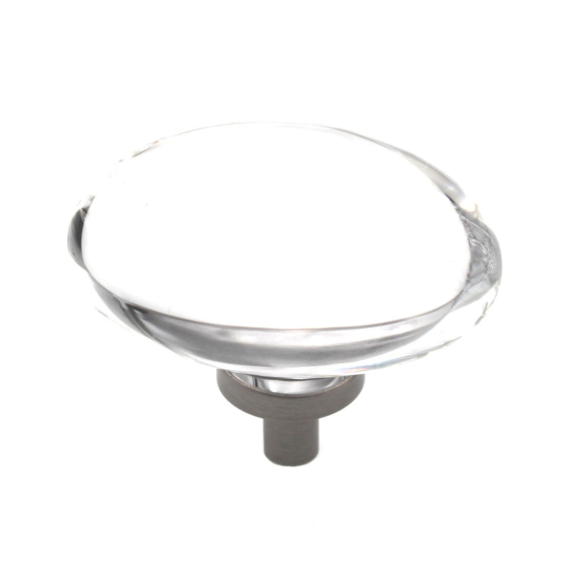 Amerock Glacio 1 7/8" Oval Cabinet Knob Clear Satin Nickel BP36651CG10