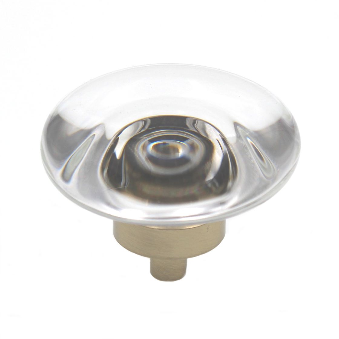 Amerock Glacio 1 3/4" Oval Cabinet Knob Clear Golden Champagne BP36652CBBZ