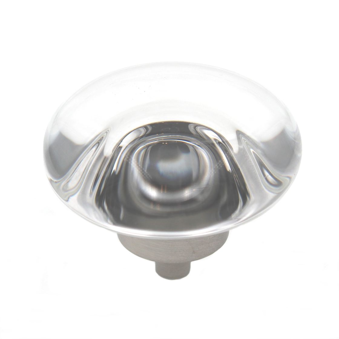 Amerock Glacio 1 3/4" Oval Cabinet Knob Clear Satin Nickel BP36652CG10