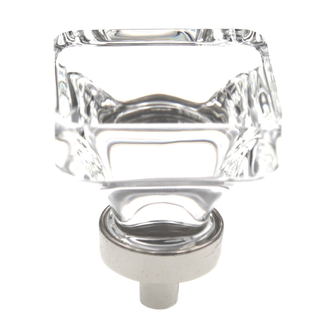 Amerock Glacio 1 3/8" Square Cabinet Knob Clear Polished Nickel BP36653CPN