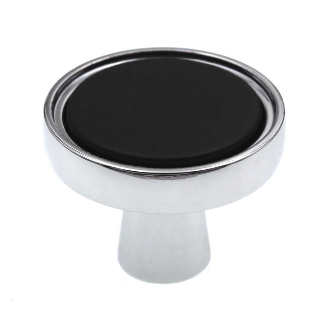 Amerock Destine 1 3/8" Cabinet Knob Matte Black Polished Chrome BP36857FB26