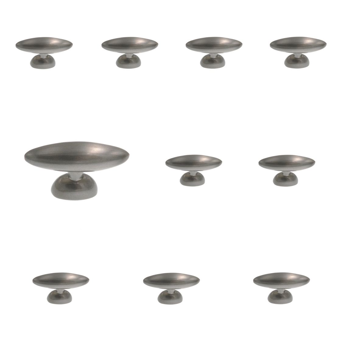 10 Pack Amerock Basic Metals 1 1/2" Satin Nickel Oval Cabinet Knob BP4476-G10