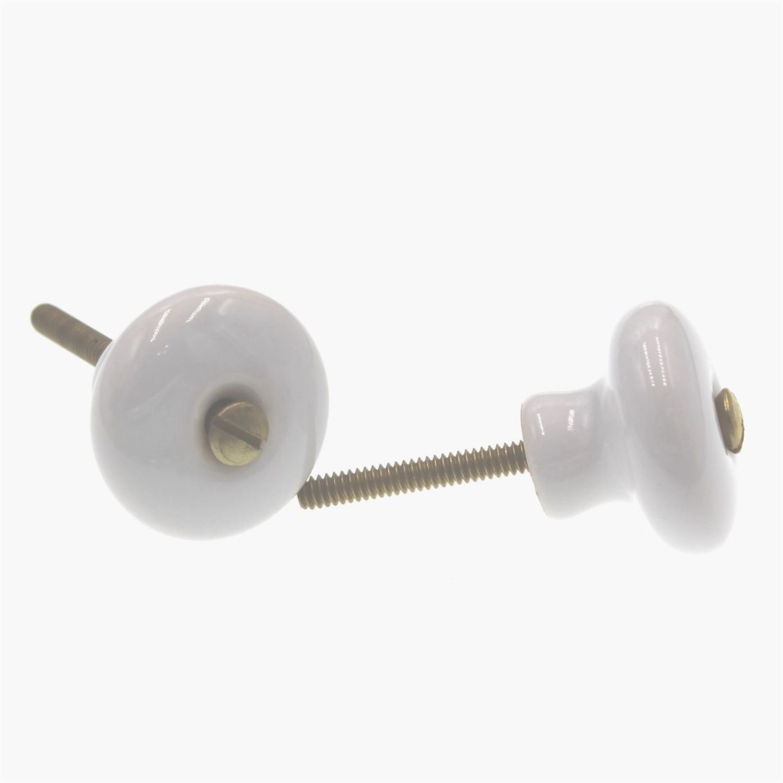 6 Pair of Amerock Hardware BP706-30 White 1" Cabinet Knob Pulls Brass Screws