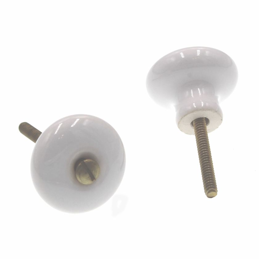 Pair of Amerock Hardware BP706-30 White 1" Cabinet Knob Pulls Brass Screws