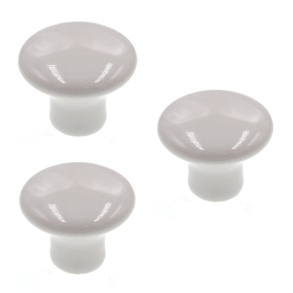 3 Pack Amerock Hardware BP70635-30 White 1 3/16" Porcelain Cabinet Knob Pull
