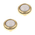 2 Pack Amerock BP76244-W3 Bright Brass Cabinet Knob w/White Ceramic Center