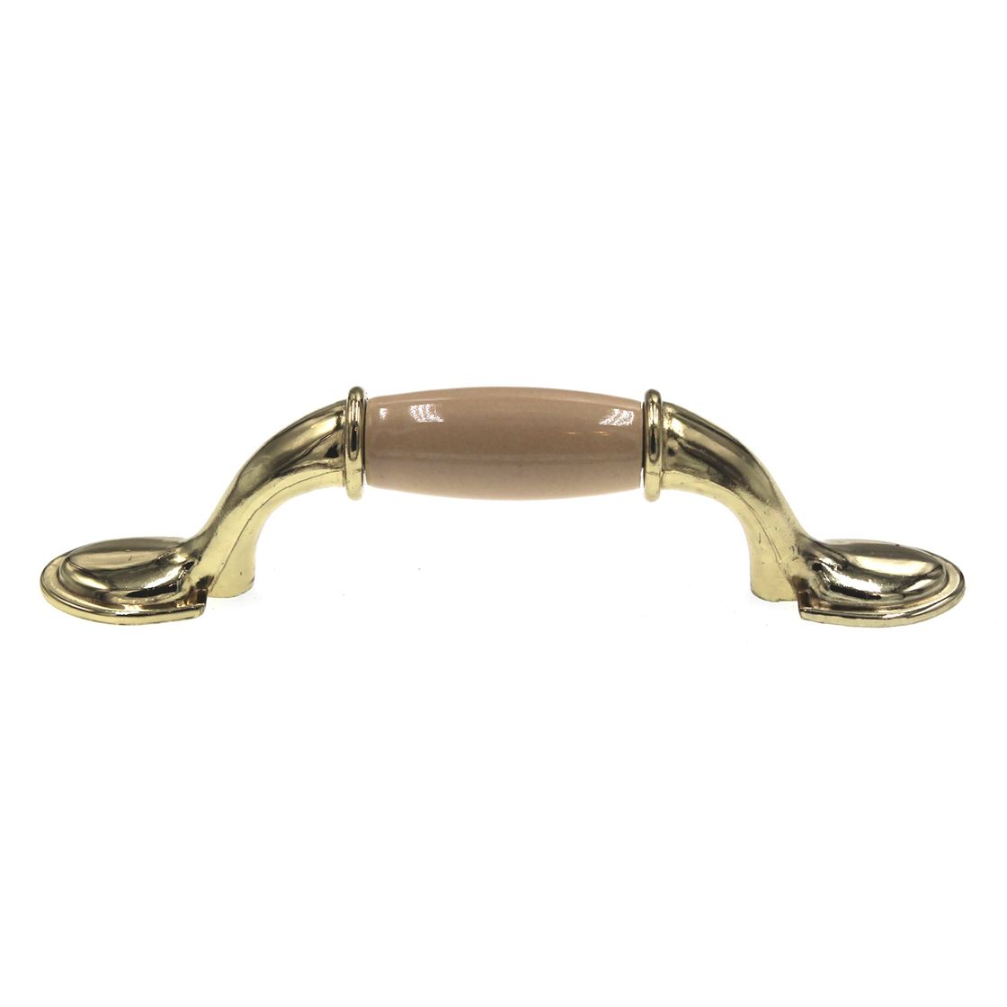Amerock Allison Bright Brass Almond Ceramic Center 3" Arch Cabinet Handle Pull BP76245-AL3