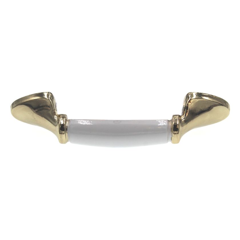 Amerock 3"cc Polished Brass Cabinet Handle Pull Ceramic Center BP981-3CW