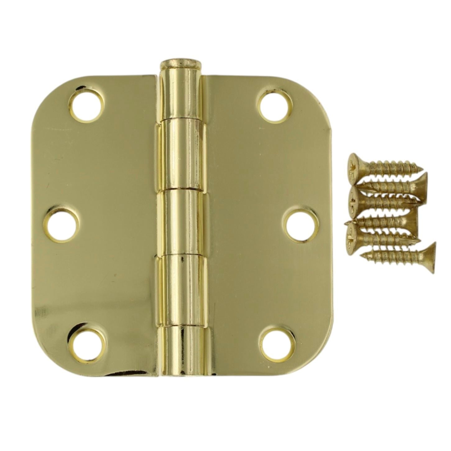 3 Pack Warwick 3" Door Hinge 5/8" Radius Corner Polished Brass DA3010PB