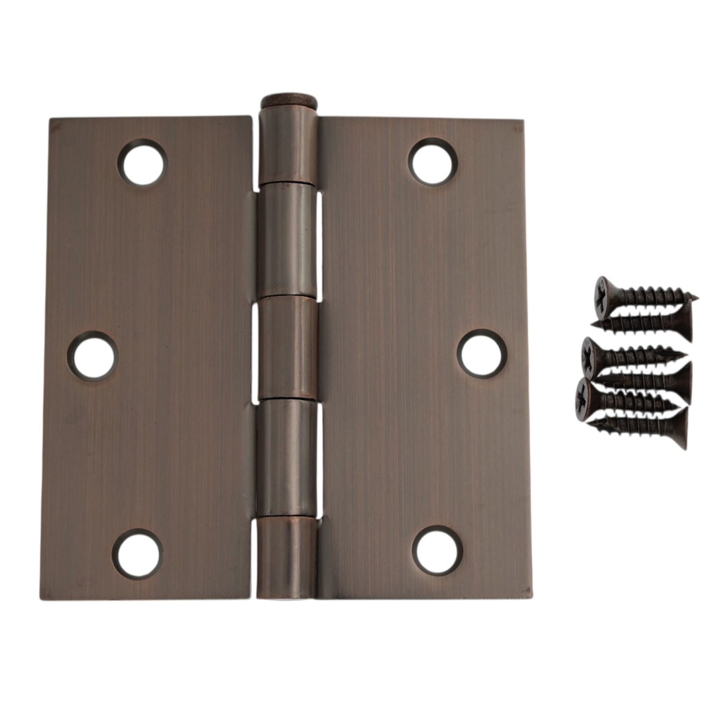 3 Pack Warwick 3 1/2" Door Hinge Square Corner Oil-Rubbed Bronze DA3013BZ