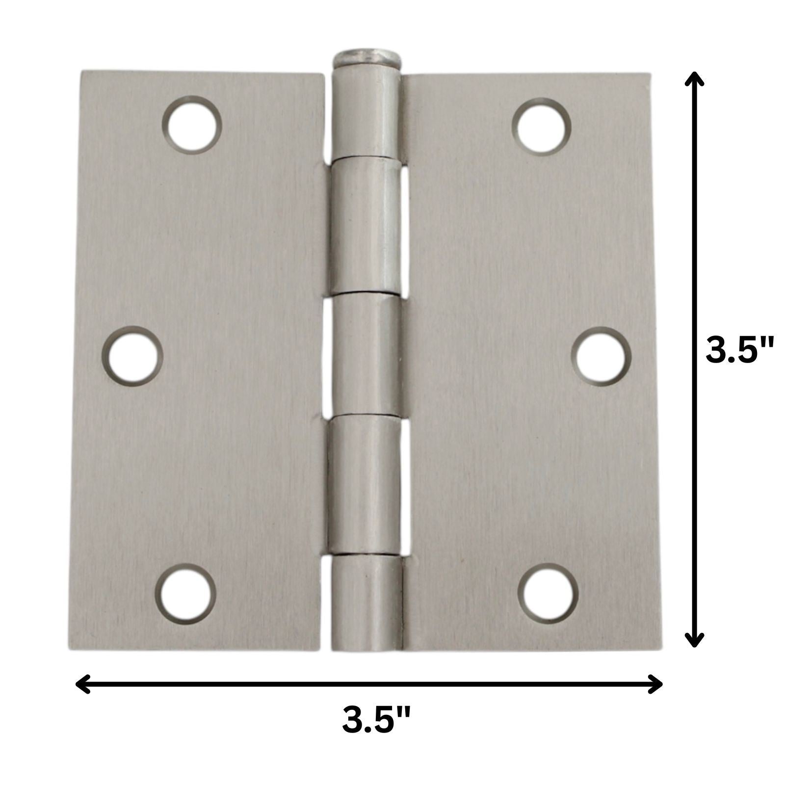 3 Pack Warwick 3 1/2" Door Hinge Square Corner Satin Nickel DA3013SN