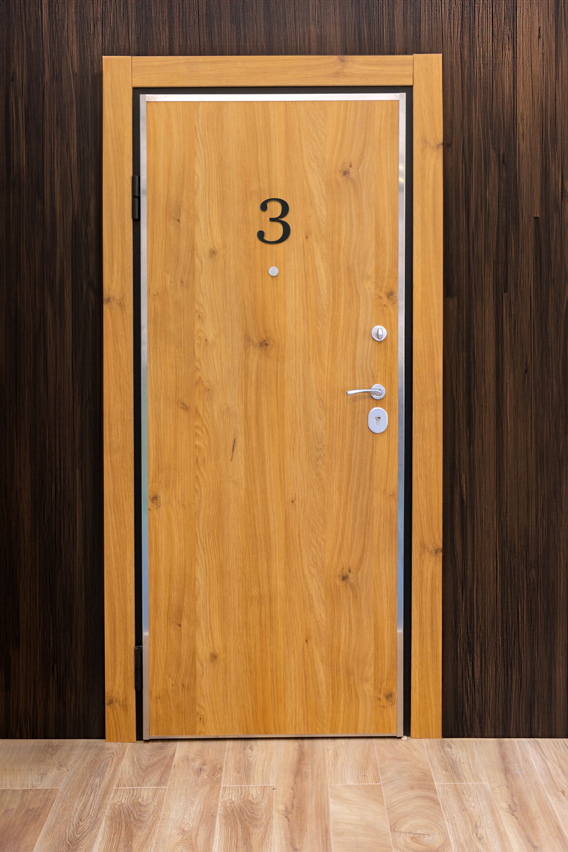 Números de dirección de casa de montaje empotrado de metal negro de 4 pulgadas, fuente en negrita, fácil de leer