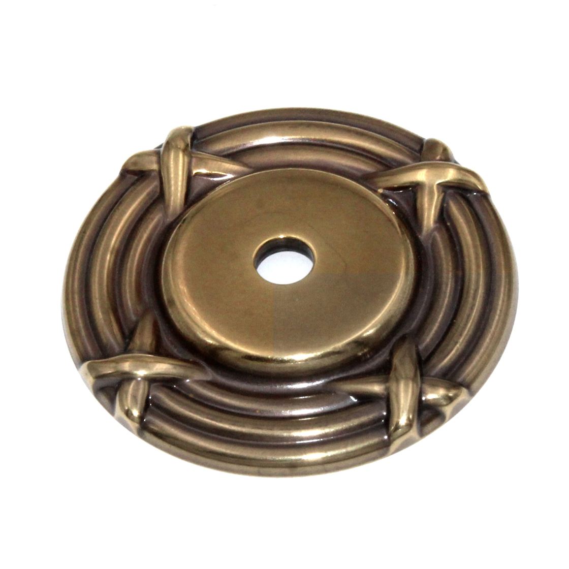 Keeler Ribbon & Reed Sherwood Antique Solid Brass 1 1/2" Knob Backplate M106