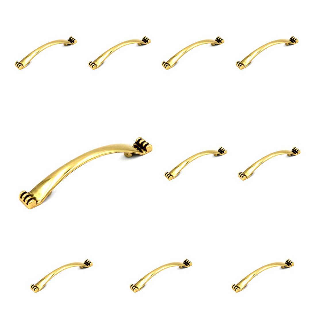 10 Pack Hickory Conquest P14461-LB Lustre Brass 3"cc Arch Cabinet Handle Pull