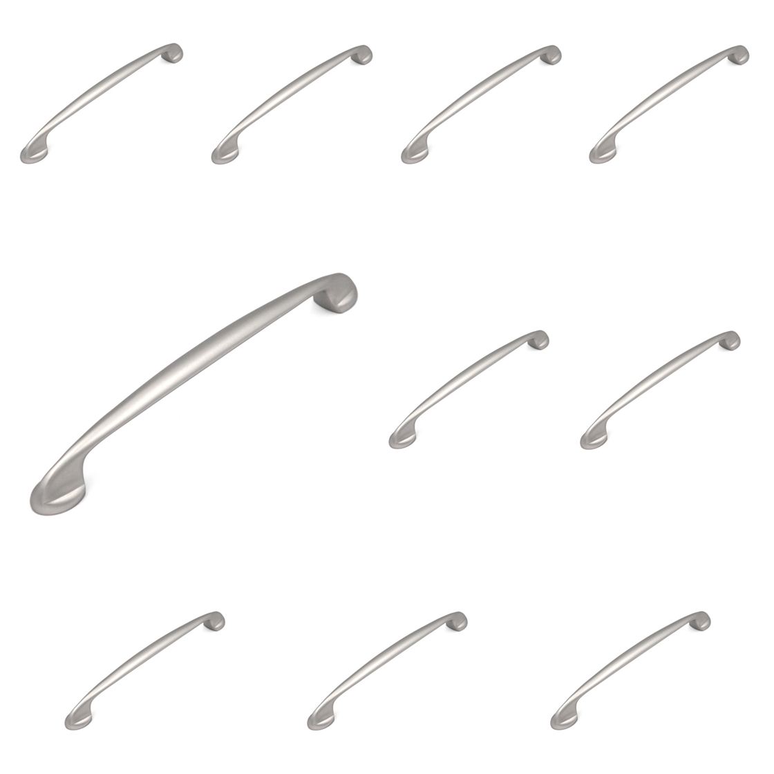 10 Pack Hickory Hardware Vanguard Flat Nickel 160mm Arch Cabinet Pulls P3080-FN