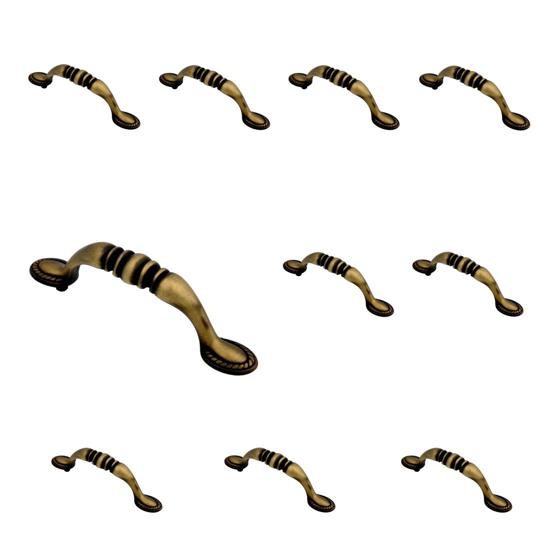 10 Pack Belwith P4221-EA Rope English Antique 3 3/4"cc Cabinet Handle Pulls