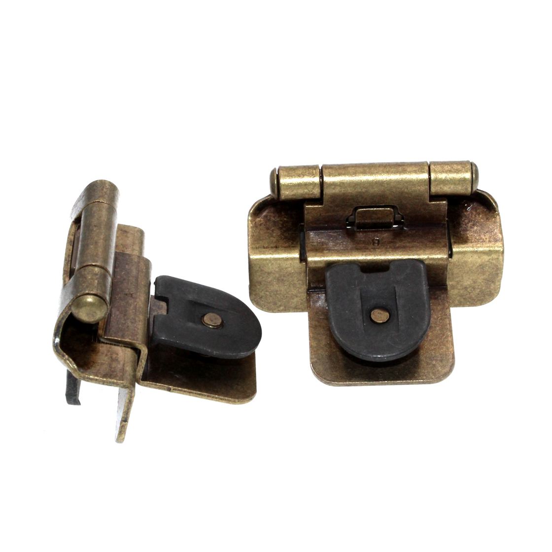 Pair Hickory Hardware Double Demountable Hinge 3/8" Inset Antique Brass P5312-AB