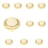 10 Pack Hickory Hardware Tranquility 1 1/8" Polished Brass and Ivory Round Cabinet Knob P714-IV
