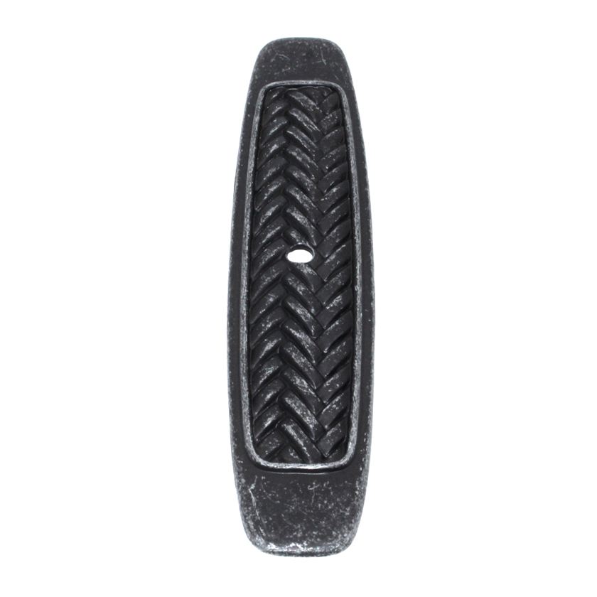 Belwith Catamaran 5" Cabinet Knob Backplate Basket Weave Vibra Pewter P7514-VP