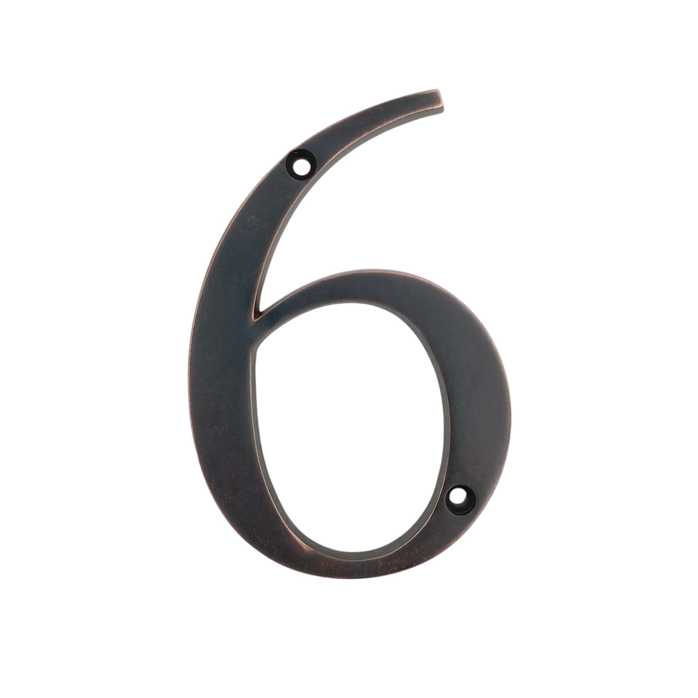 Números de dirección de casa empotrados de 4 pulgadas de metal de bronce envejecido, fuente legible en negrita