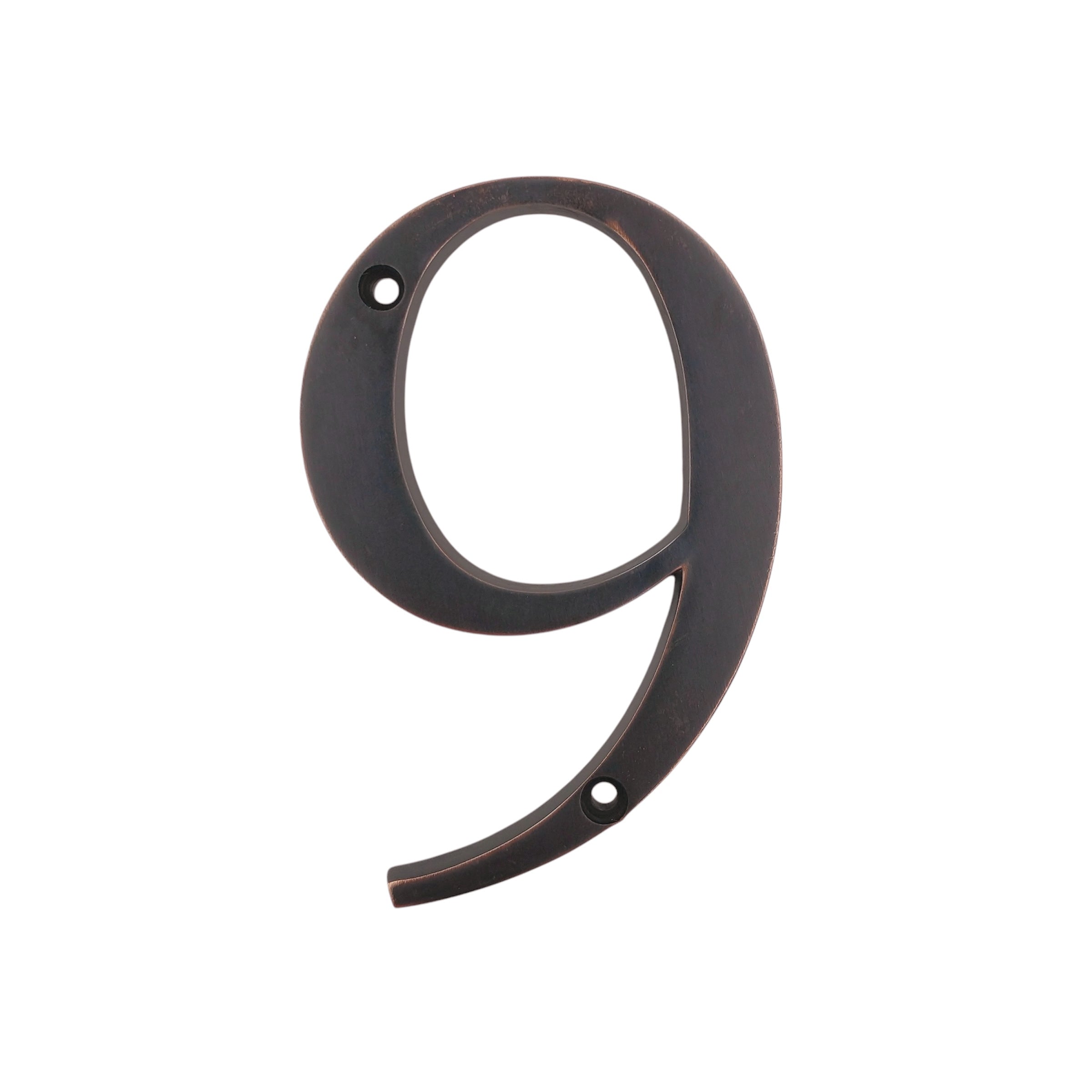 Números de dirección de casa empotrados de 4 pulgadas de metal de bronce envejecido, fuente legible en negrita