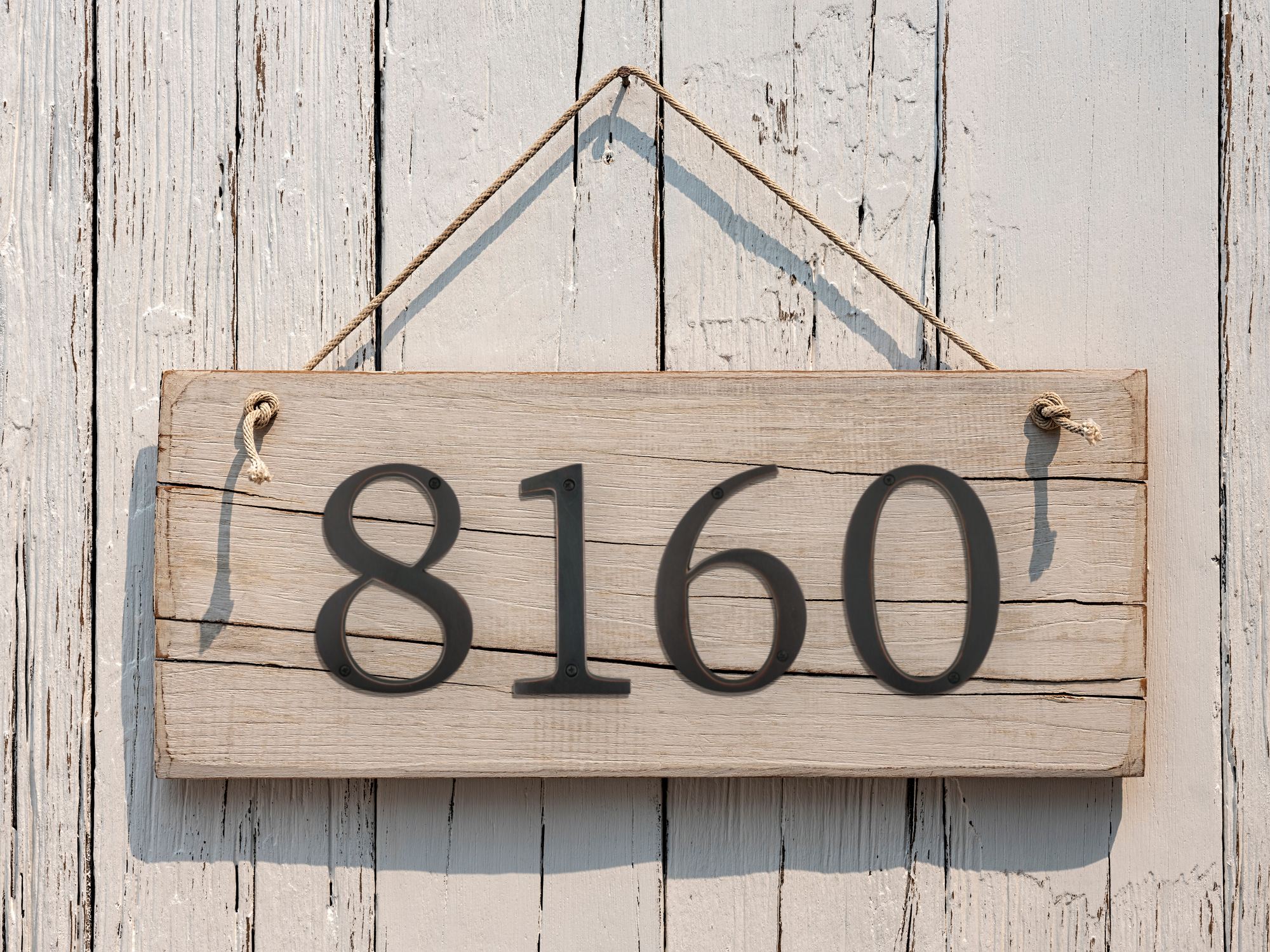 Números de dirección de casa empotrados de 4 pulgadas de metal de bronce envejecido, fuente legible en negrita