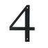 Números de dirección de casa de montaje empotrado de metal negro de 4 pulgadas, fuente en negrita, fácil de leer