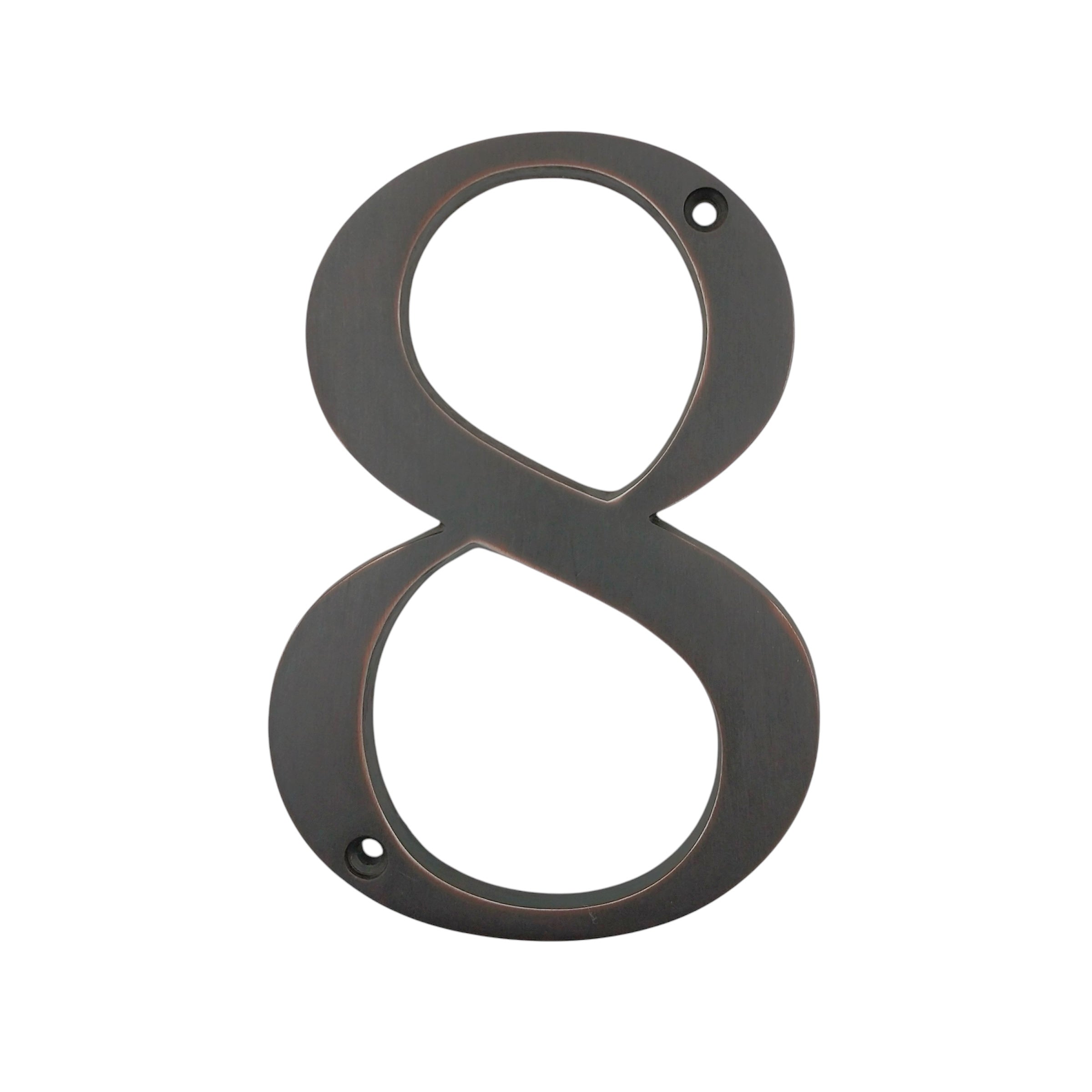 Números de dirección de casa empotrados de metal envejecido, grandes y atrevidos, de 5 pulgadas, fuente fácil de leer en negrita