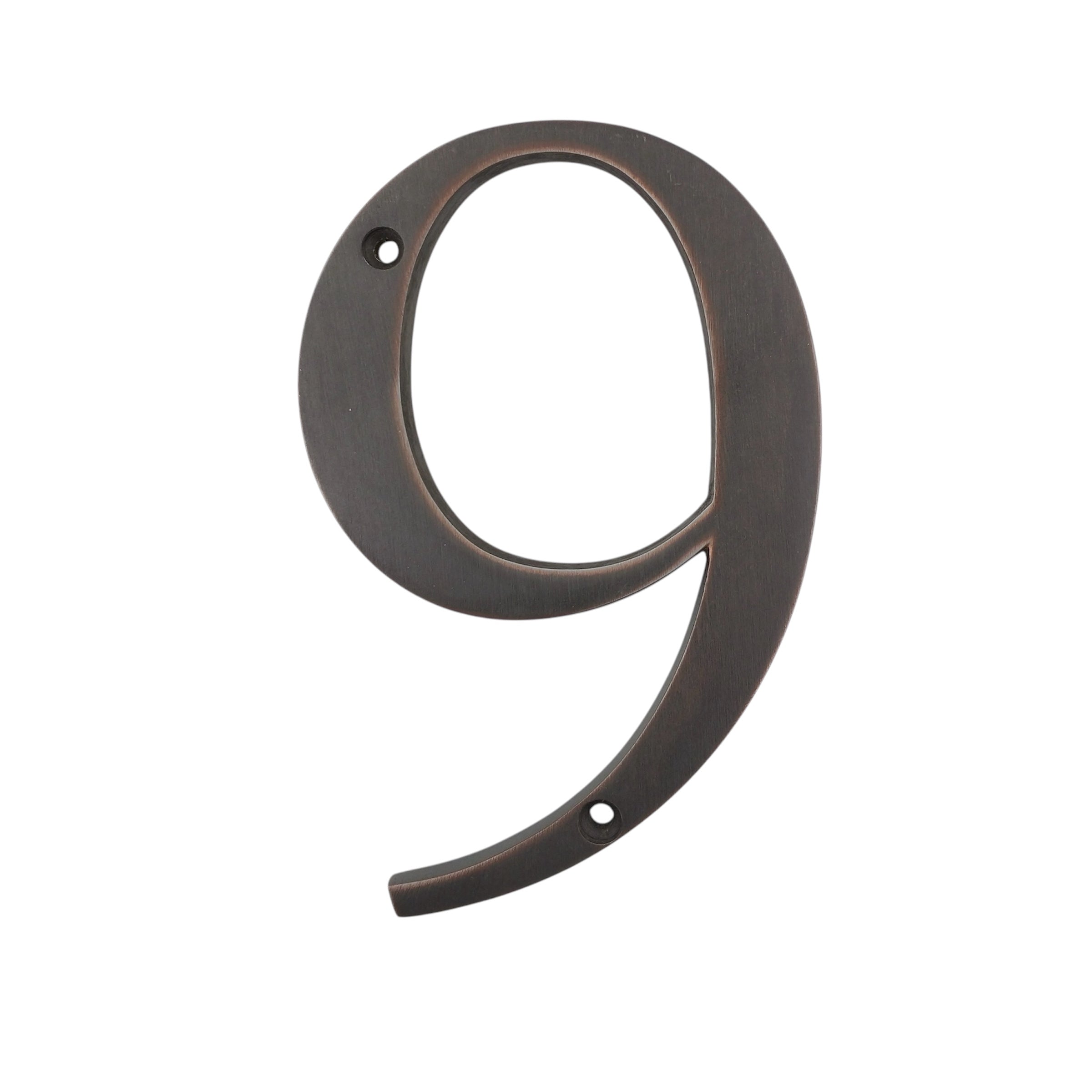 Números de dirección de casa empotrados de metal envejecido, grandes y atrevidos, de 5 pulgadas, fuente fácil de leer en negrita