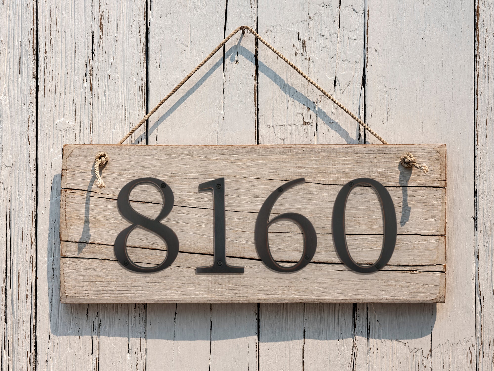 Números de dirección de casa empotrados de metal envejecido, grandes y atrevidos, de 5 pulgadas, fuente fácil de leer en negrita