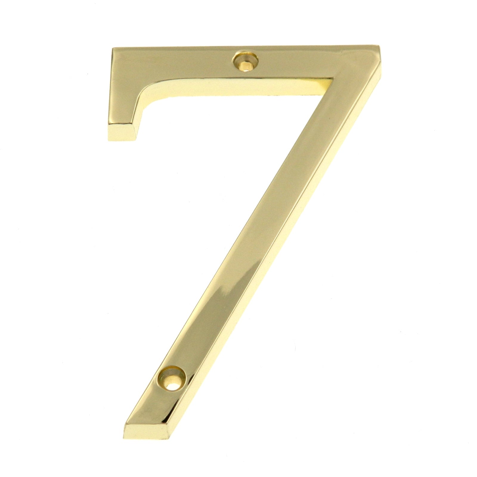 Números de dirección de casa empotrados en negrita de metal de latón pulido de 5 pulgadas, fuente fácil de leer en negrita