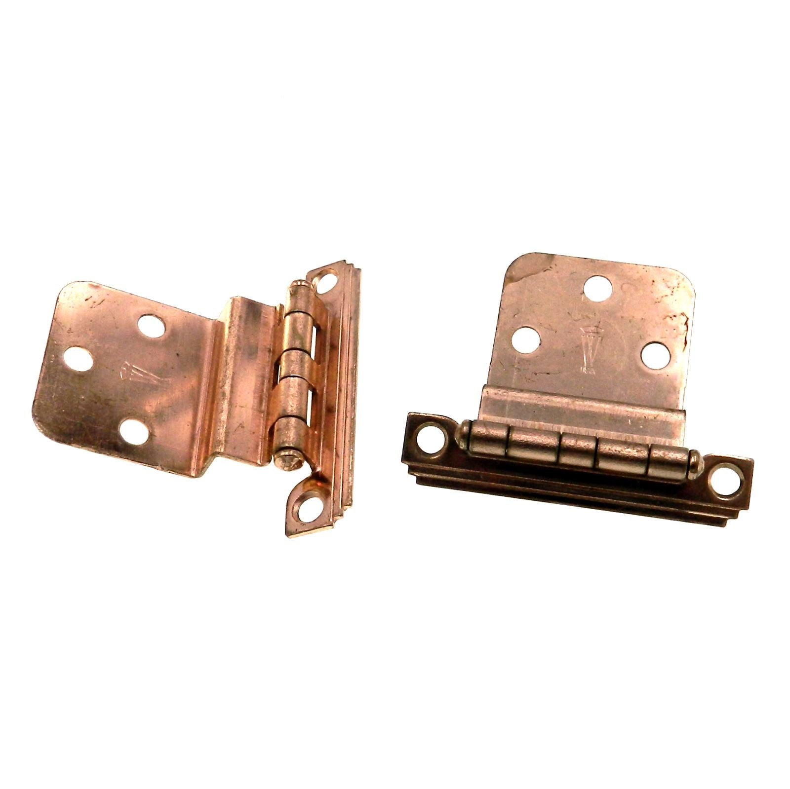 Pair Washington Mid-Century Satin Bronze 3/8" Inset Cabinet Hinges 1010-10