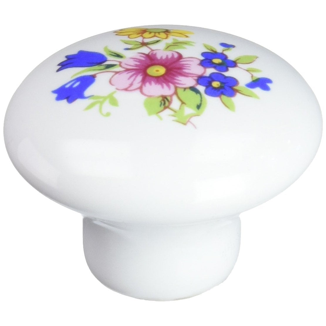 Amerock Allison 14204WHT - Tirador de cerámica para gabinete de flores, color blanco, 1 1/4"