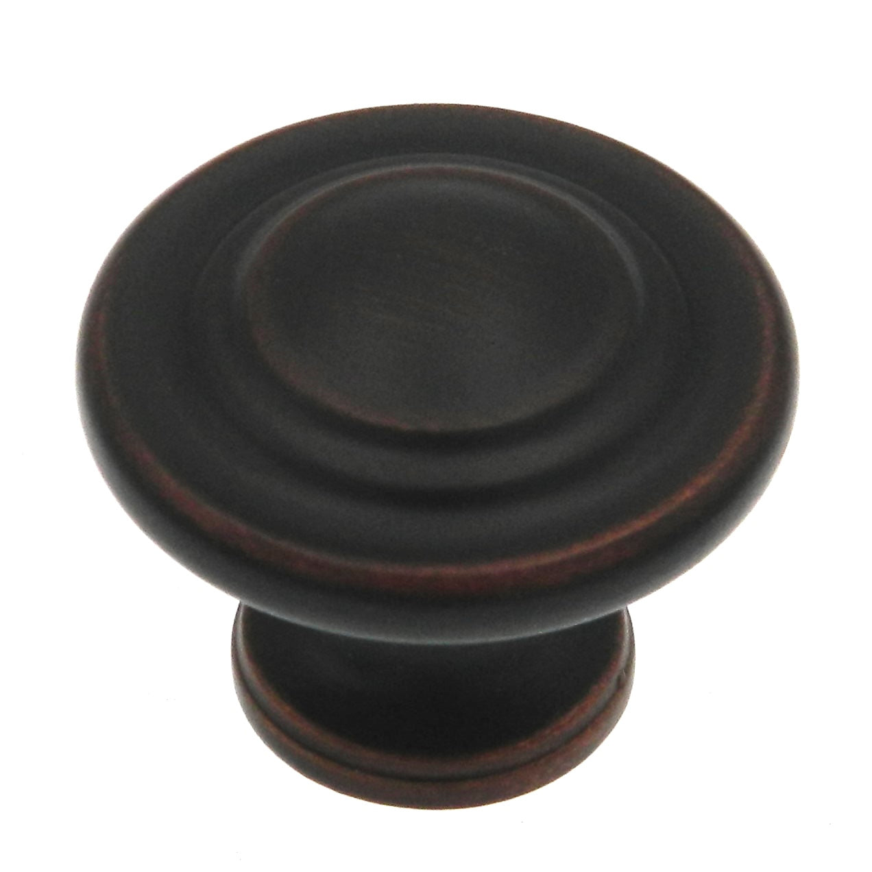 Selecciones de estilo, paquete de 10 perillas redondas de bronce aceitado con anillos de 1 1/4 "40905